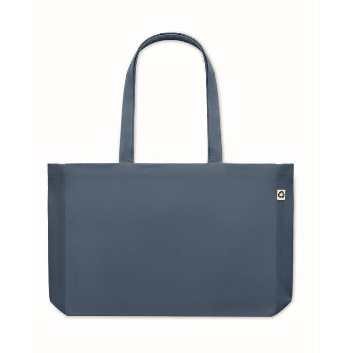 Gerecyclede tas 280 gr/m&sup2; RESPECT COLOURED blauw 1 kleur zd 4377