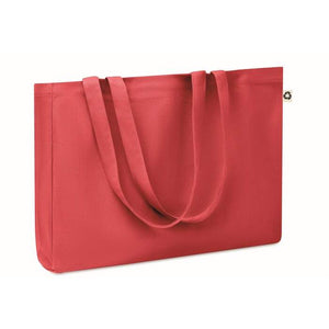 Gerecyclede tas 280 gr/m&sup2; RESPECT COLOURED blauw 2 kleuren zd 4378
