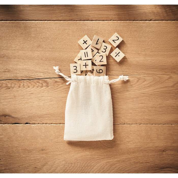 Educatief houten telspel EDUCOUNT beige onbedrukt 3536