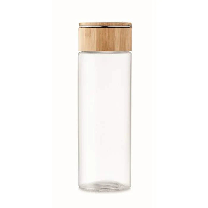 Glazen fles 500ml bamboe dop AMELAND 4487