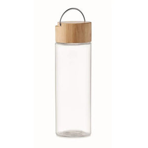 Glazen fles 500ml bamboe dop AMELAND bedrukken