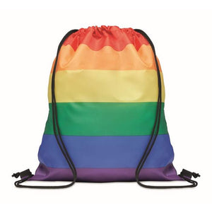 Regenboog RPET trekkoordrugzak BOW bedrukken