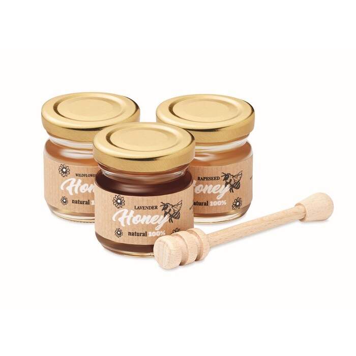 Set van 3 wilde bloemenhoning BEEBEE SET 11106