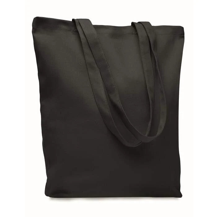Stevige canvas boodschappentas RASSA COLOURED zwart 2 kleuren zd 11932