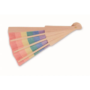 Houten regenboog handwaaier BOWFAN 5299