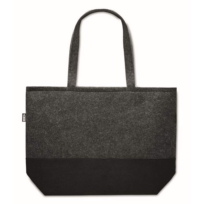 RPET vilten boodschappentas DUO INDICO donkergrijs 2 kleuren zd 10246