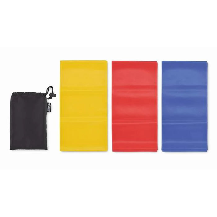 Set van 3 TPE fitness banden TOP FIT zwart onbedrukt 11103