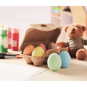 6 krijteieren in doosje TAMAGO beige onbedrukt 227