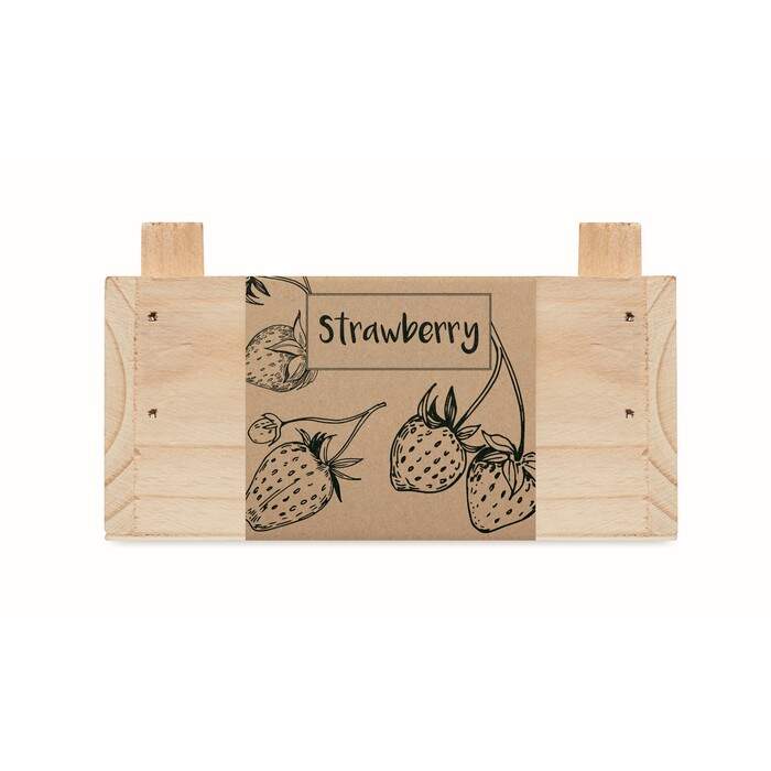 Aardbeienpakket in houten krat STRAWBERRY sample