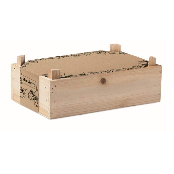 Aardbeienpakket in houten krat STRAWBERRY sample