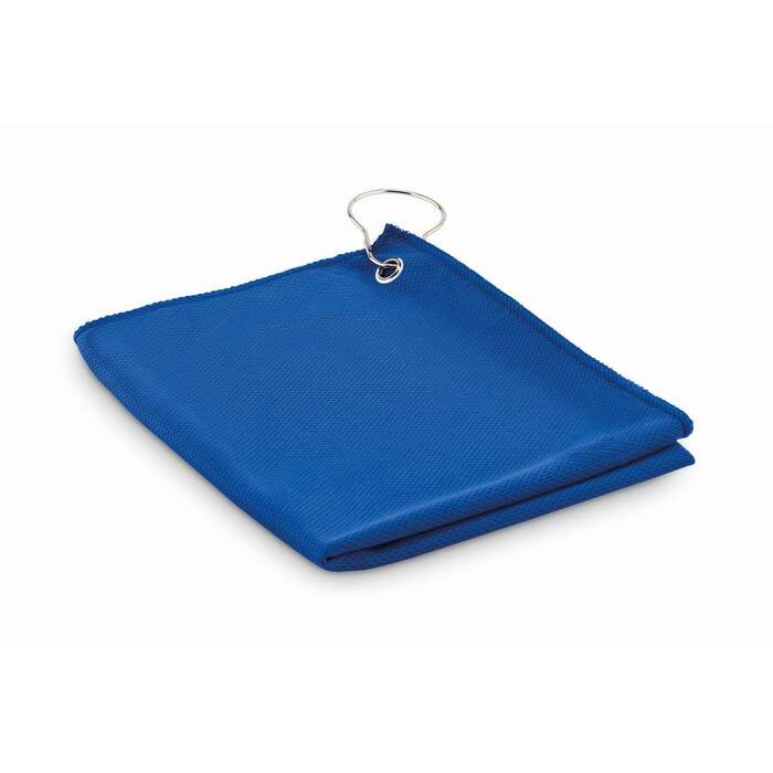 RPET golfhanddoek met hanger TOWGO blauw 4 kleuren zd 10144