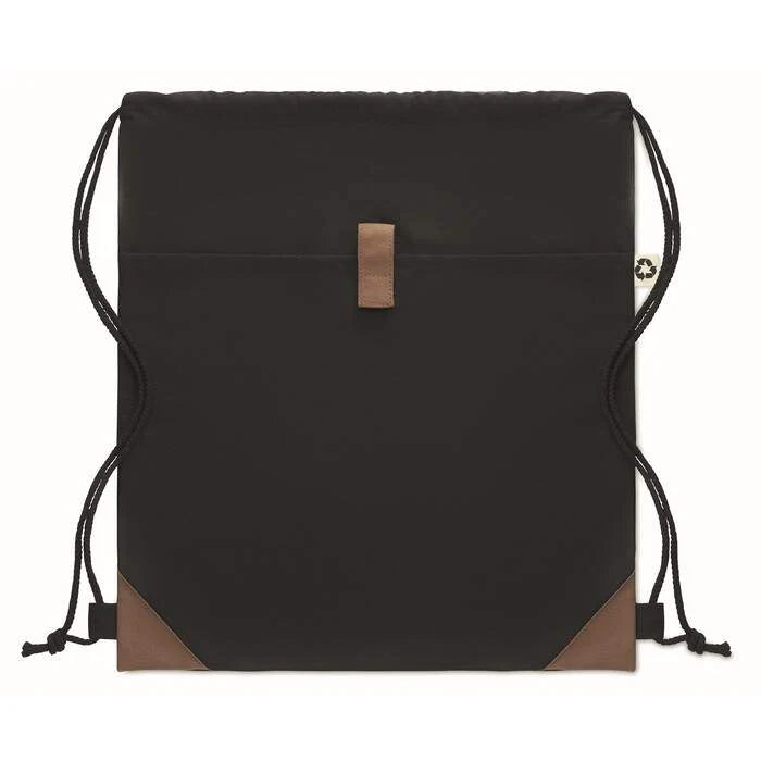 Trekkoord rugzak PANDA BAG zwart 2 kleuren zd 12641