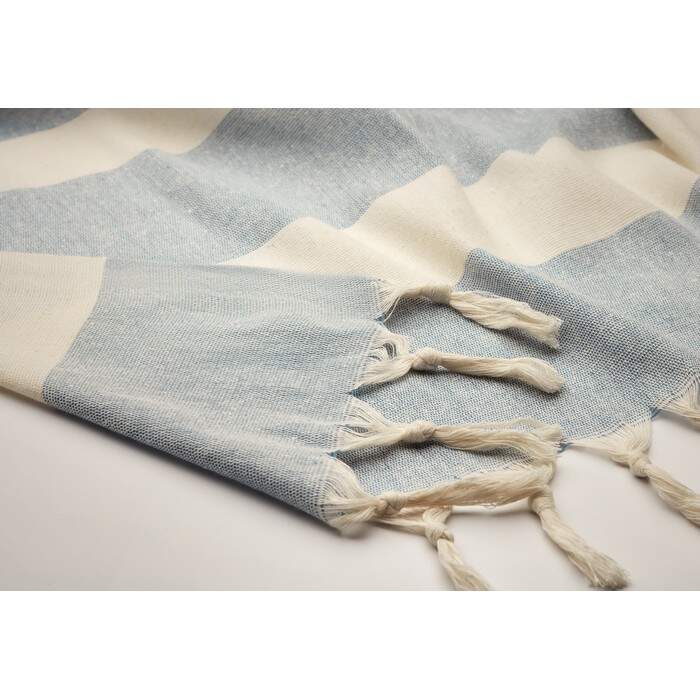Hamman handdoek 140 gr/m&sup2; AGOURA blauw Full colour 4821
