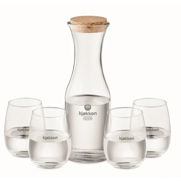 Drankenset gerecycled glas PICCADILLY  met opdruk