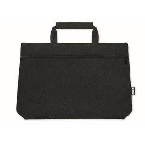 RPET vilt laptop tas met rits zwart onbedrukt 10245