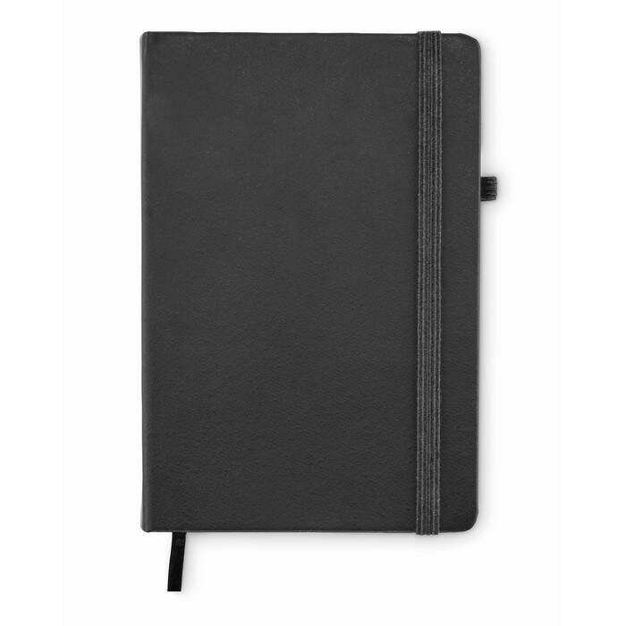Gerecycled PU A5 notitieboek zwart onbedrukt 4318