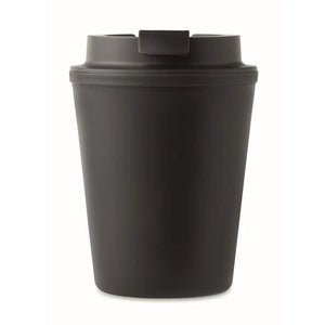 Gerecyclede PP beker 300 ml zwart onbedrukt 4336