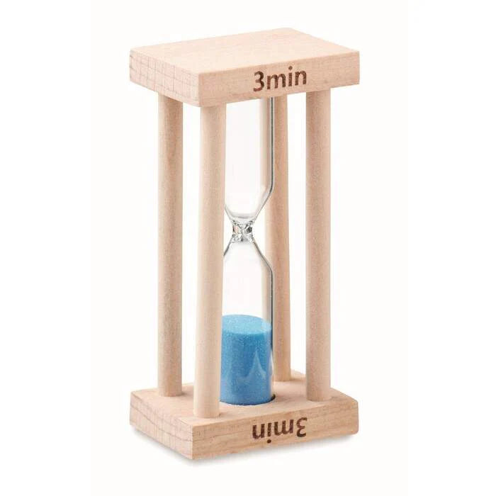Houten zandloper 3 minuten hout Graveren 5334