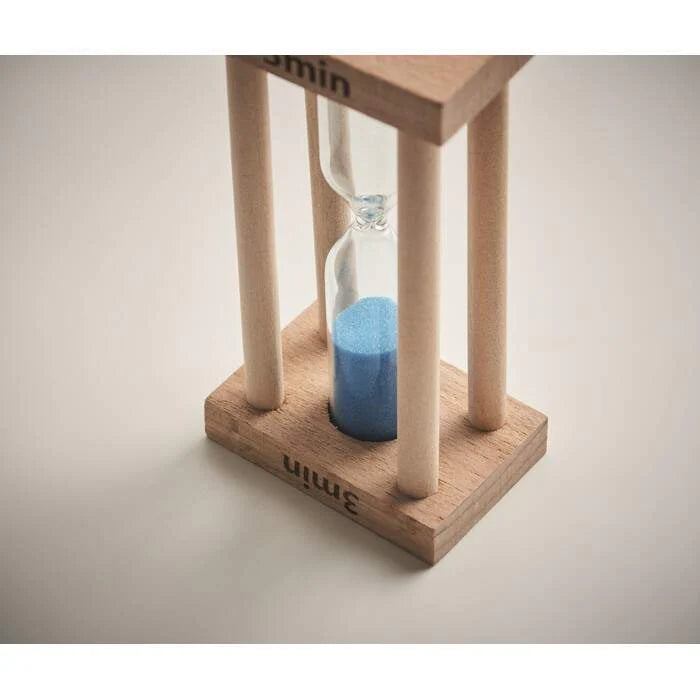 Houten zandloper 3 minuten sample