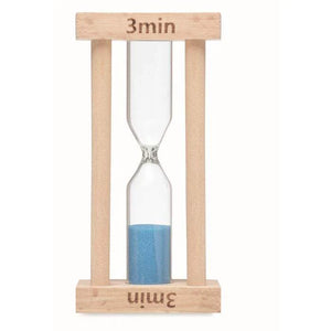 Houten zandloper 3 minuten hout 3 kleuren tp 5332