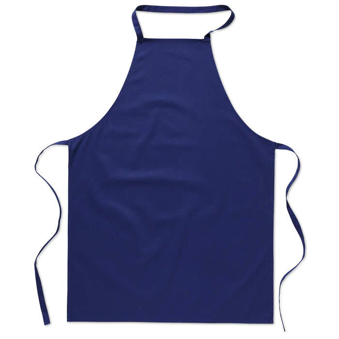Katoenen keukenschort blauw 3 kleuren zd 5859