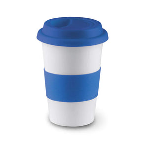 Mok met deksel blauw onbedrukt 8033