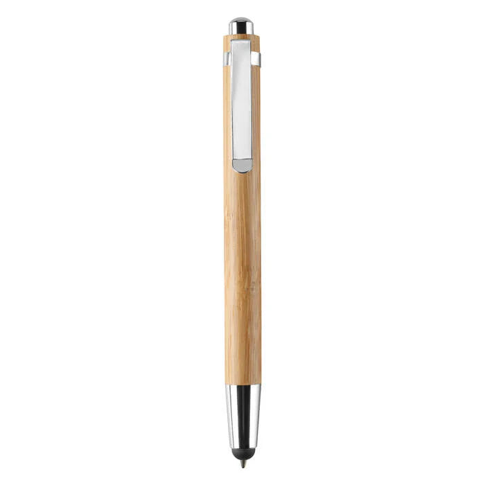 Bamboe balpen met touch tip bedrukken
