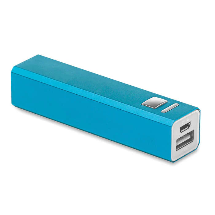 PowerBank aluminium blauw Graveren 9621