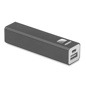 PowerBank aluminium zwart Graveren 9623