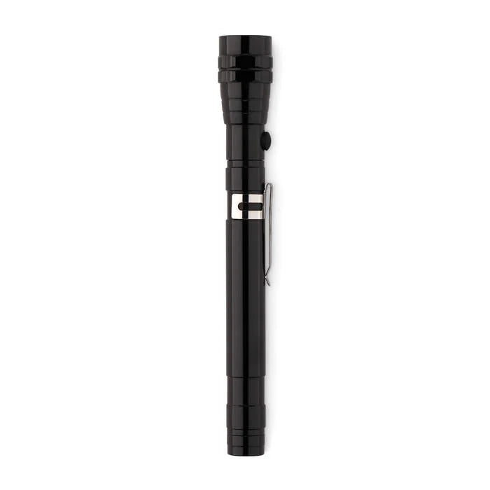 Uitschuifbare aluminium zaklam STRECH-TORCH zwart 1 kleur tp 12728