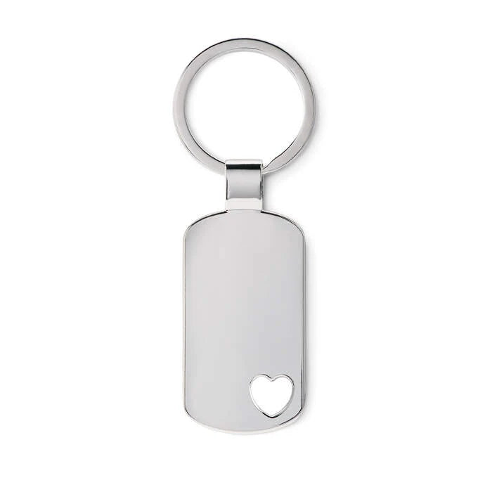Metalen sleutelhanger hartje bedrukken