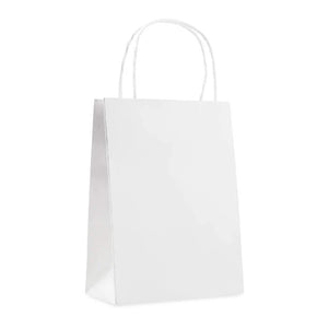 Papieren geschenktas. (Small). wit 2 kleuren zd 8948