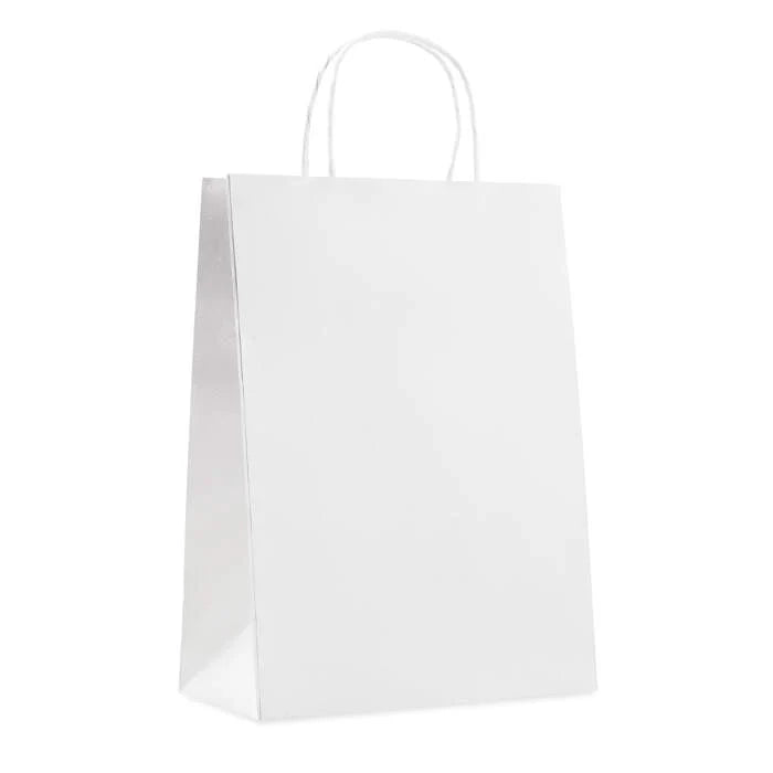 Papieren geschenktas. (Large). wit 2 kleuren zd 8947