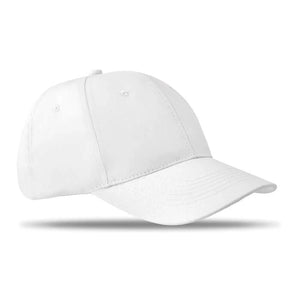 Katoenen baseball cap wit onbedrukt 5789