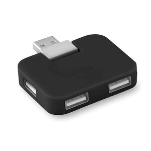 USB Hub SQUARE zwart onbedrukt 12750