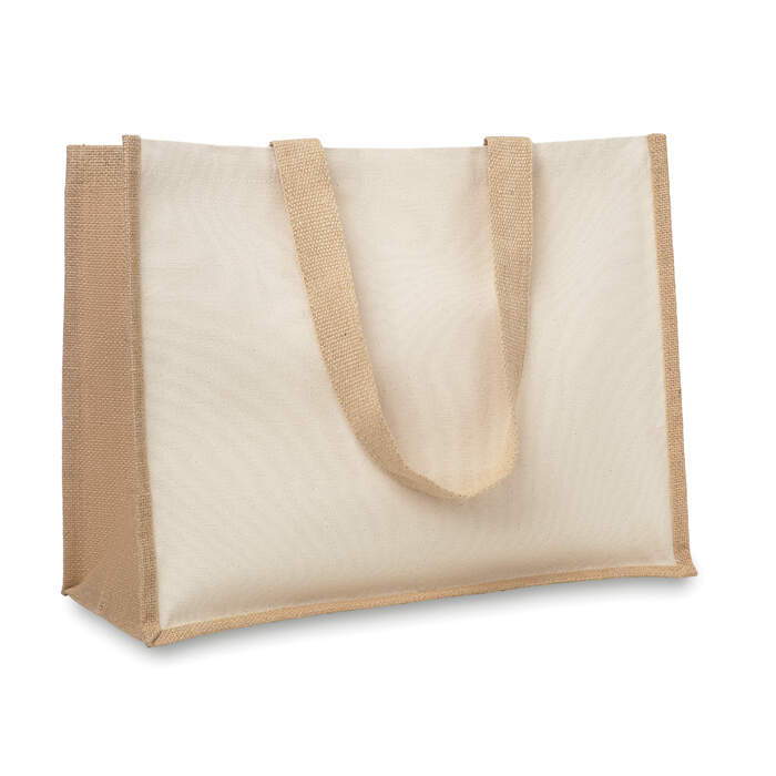 Jute/Canvas boodschappentas CAMPO DE FIORI beige 1 kleur tr 5689