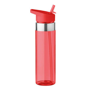 Drinkfles afsluitbaar rietje transparant onbedrukt 3103