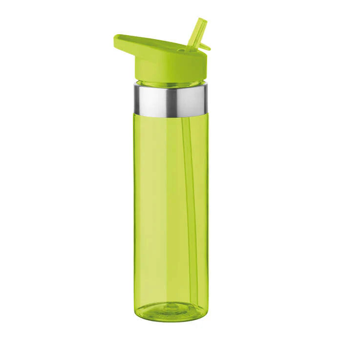 Drinkfles afsluitbaar rietje transparant blauw 1 kleur zd 3100
