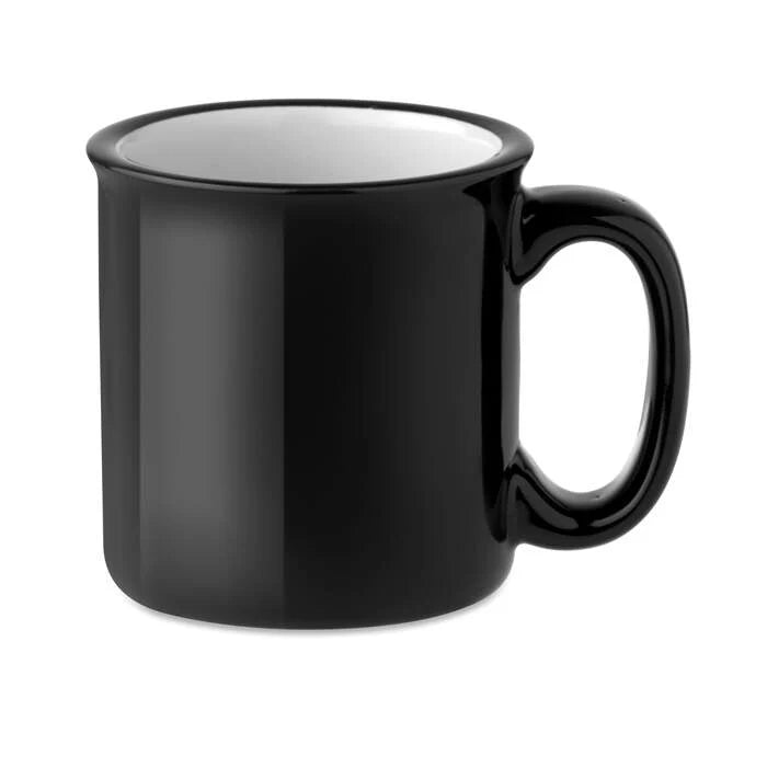 Keramische vintage beker zwart 2 kleuren tp 6020