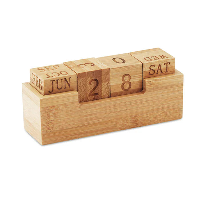 Bureaukalender bamboo hout 2 kleuren tp 1908