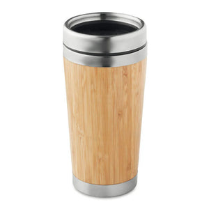 Roestvrijstalen reisbeker hout 2 kleuren tp 9934