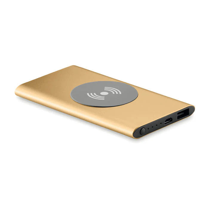 Draadloze Powerbank POWER&WIRELESS zilver Graveren 2981