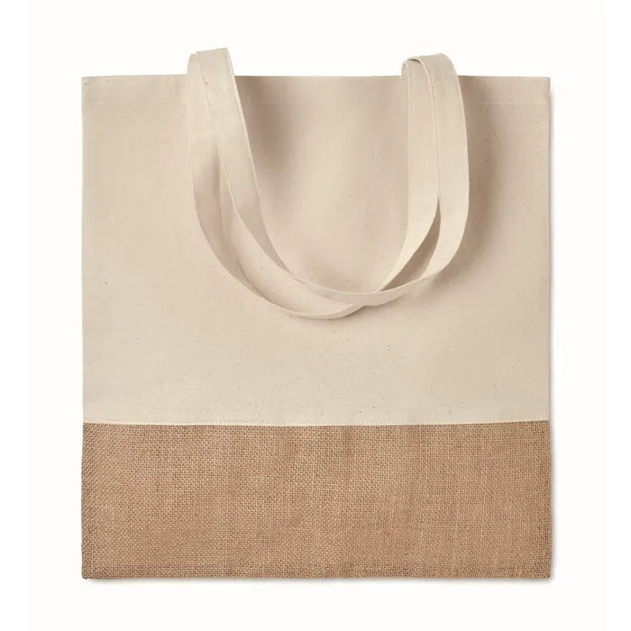 Boodschappentas met jute INDIA TOTE  met opdruk