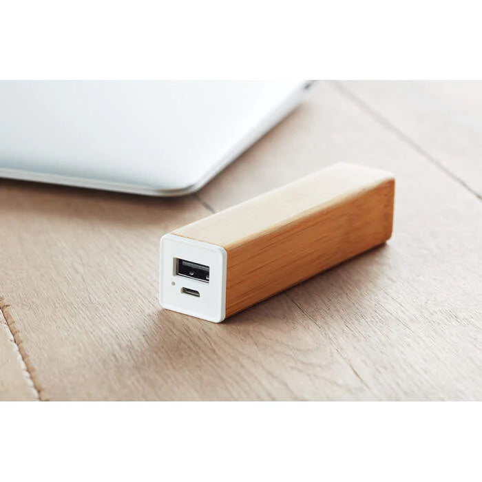 2200 mAh Bamboe powerbank bedrukken