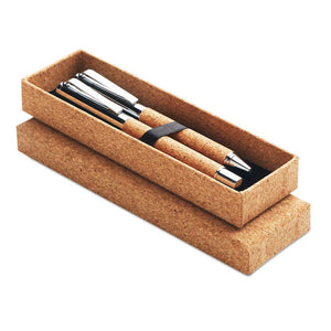 Schrijfset in kurk giftbox bedrukken