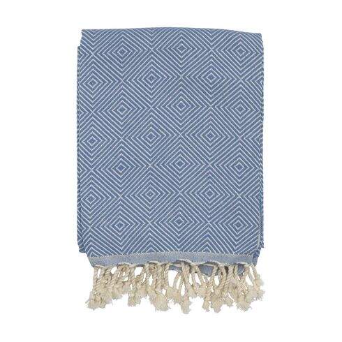 Oxious Hammam Towels - All Seasons - Harmony hamamdoek donkerblauw Borduren 8821