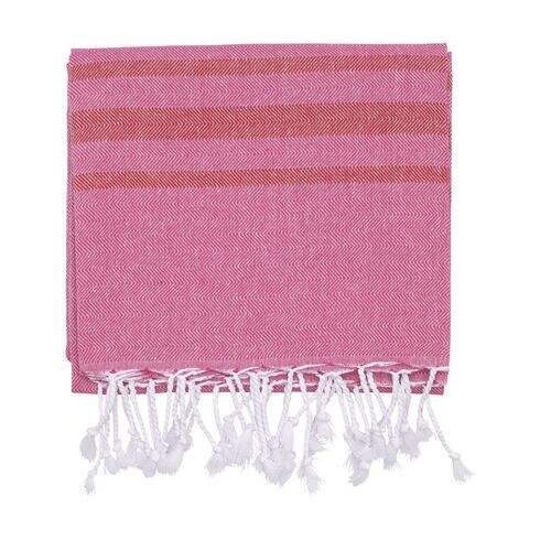 Oxious Hammam Towels - Vibe Luxury stripe hamamdoek bordeaux onbedrukt 8842