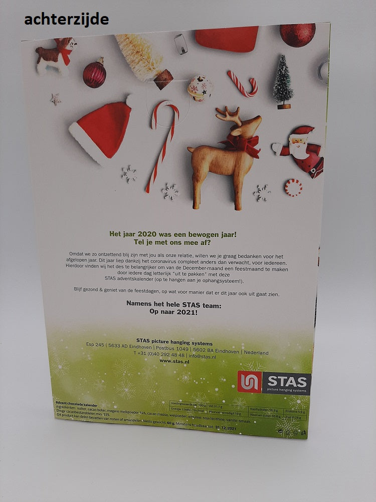 A4 adventskalender met Callebaut chocolade