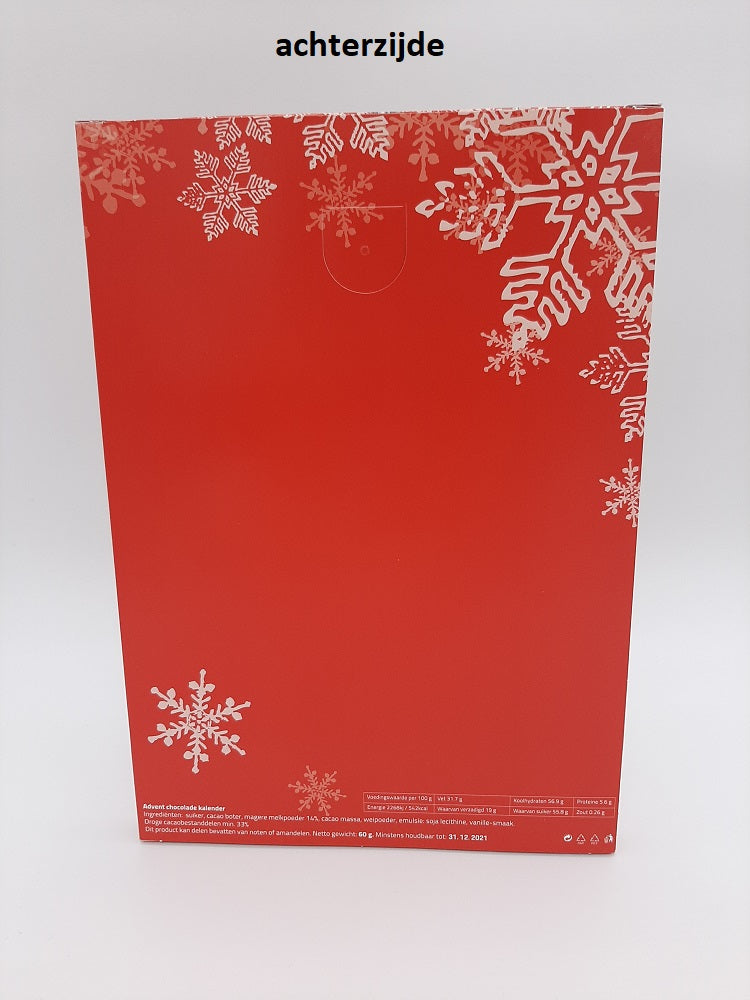 A4 adventskalender met Callebaut chocolade
