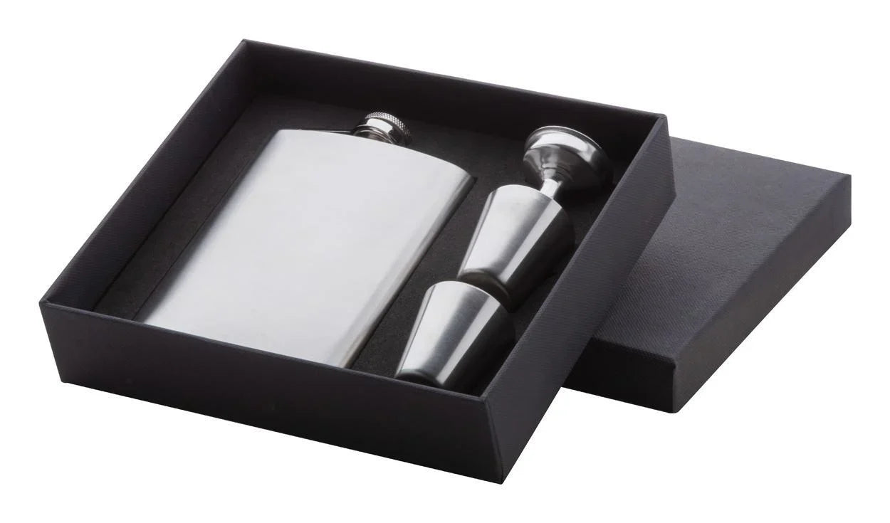 Heupfles set Shackleton zilver onbedrukt 5116